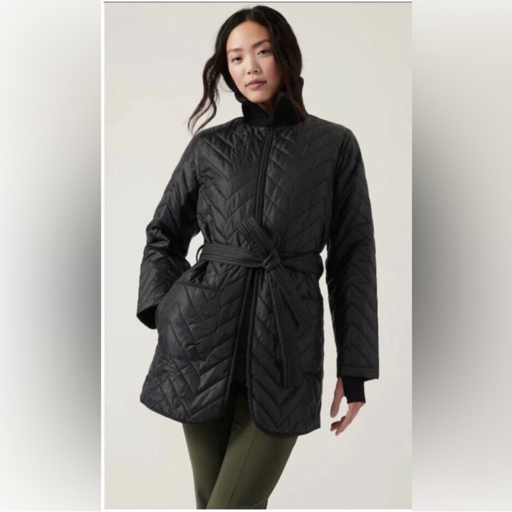 Athleta Mendocino Puffer Coat Women's Size Xs Black Nylon Jacket